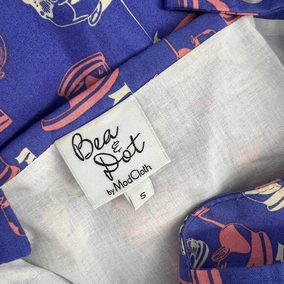 Bea & Dot by ModCloth Bumper Car Print Sundress Purple Size Small - Picture 5 of 7